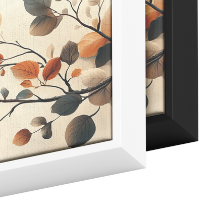 Minimalist Artwork Simple Leaves Vines Neutral Beige Tones White Background Elegant Line Art Ultra High Definition Modern Aesthetic Panoramic Framed Canvas Wall Art - Awakening Righteousness