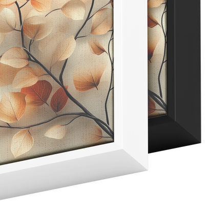 Minimalist Artwork Simple Leaves Vines Neutral Beige Tones White Background Elegant Line Art Ultra High Definition Modern Aesthetic Panoramic Framed Canvas Wall Art - Awakening Righteousness