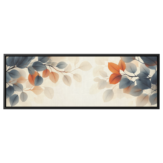 Minimalist Artwork Simple Leaves Vines Neutral Beige Tones White Background Elegant Line Art Ultra High Definition Modern Aesthetic Panoramic Framed Canvas Wall Art - Awakening Righteousness