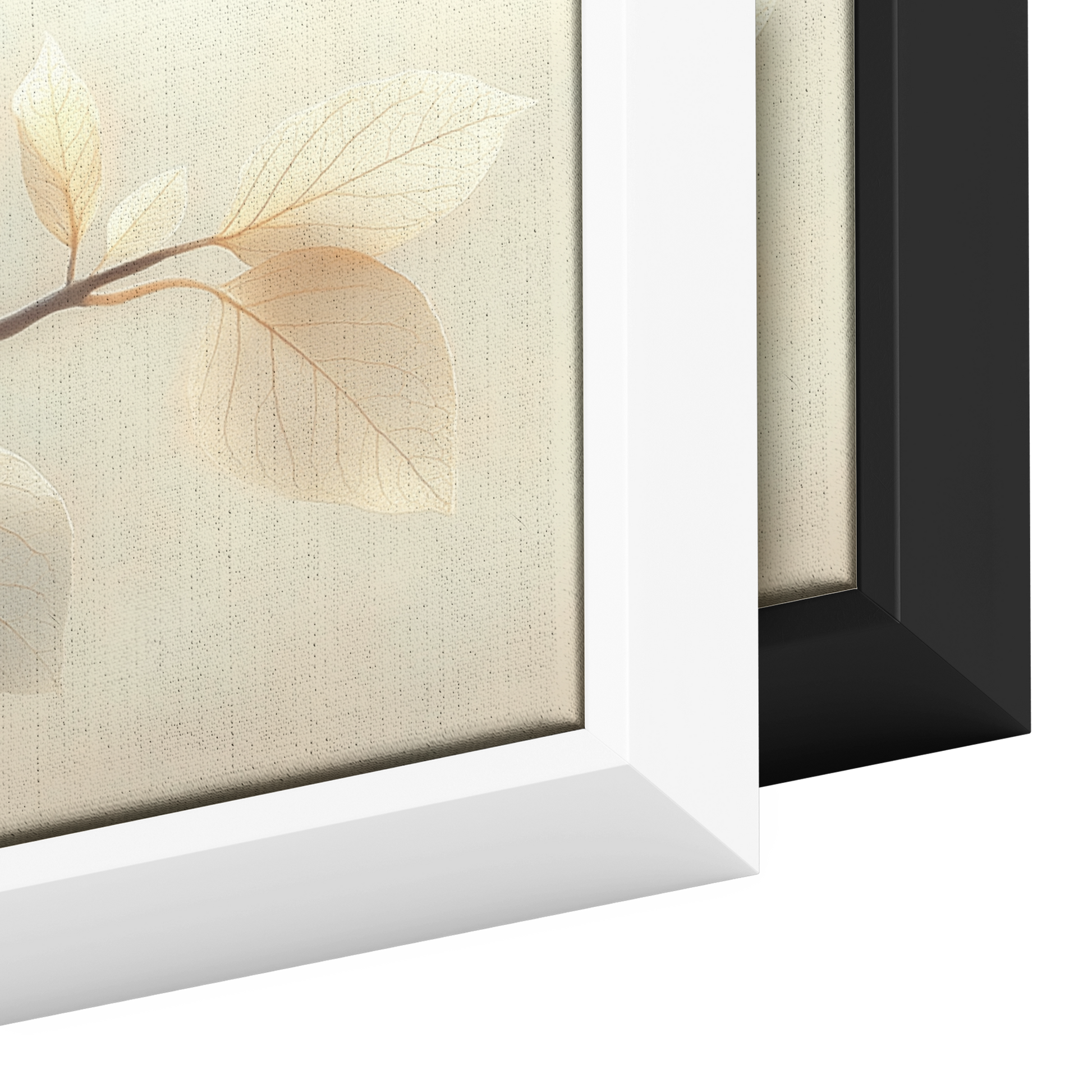 Minimalist Artwork Single Vine Delicate Leaves Soft Neutral Tones Matte Beige Background Ultra High Definition Panoramic Framed Canvas Wall Art - Awakening Righteousness
