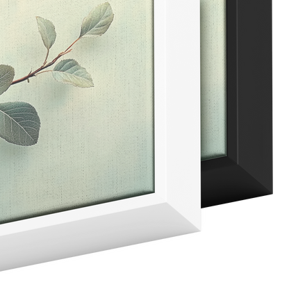Minimalist Artwork Single Vine Delicate Leaves Soft Neutral Tones Matte Beige Background Ultra High Definition Panoramic Framed Canvas Wall Art - Awakening Righteousness