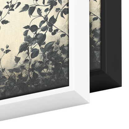 Minimalist Artwork Trailing Ivy Vines Monochrome Warm Taupe Background Ultra High Definition Refined Line Art Panoramic Framed Canvas Wall Art - Awakening Righteousness