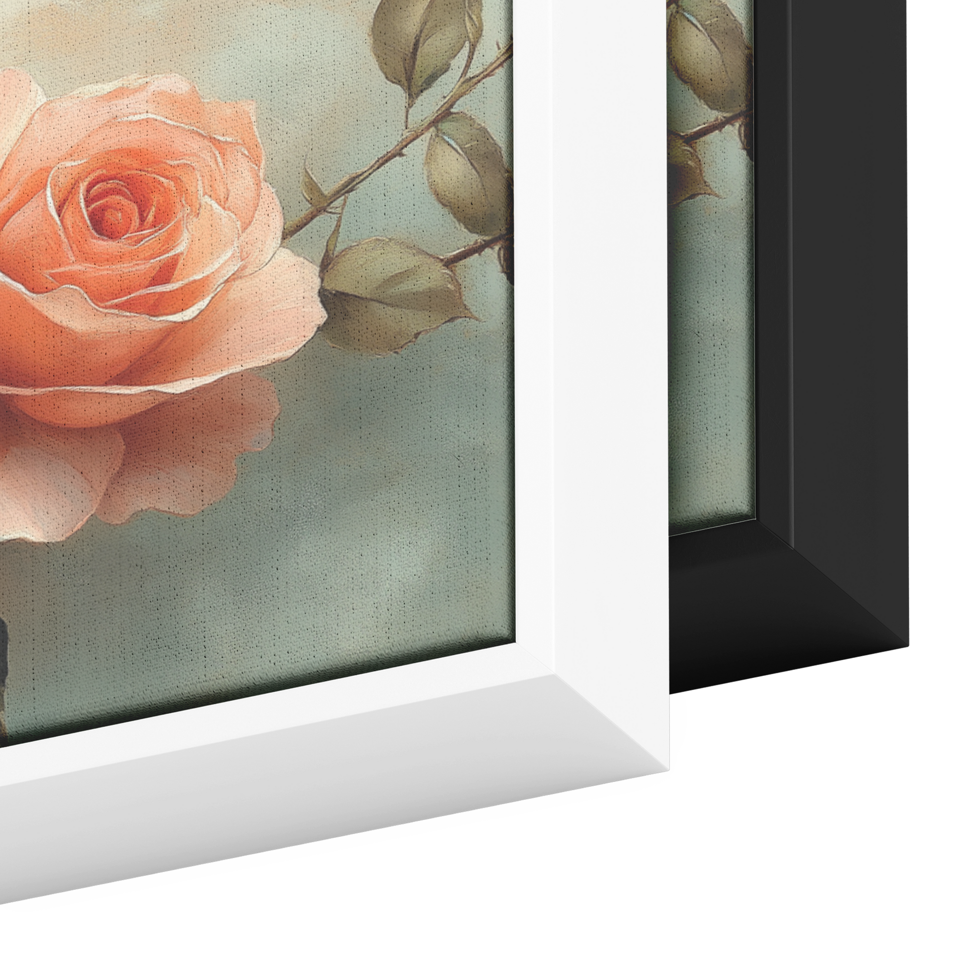 Minimalist Botanical Print Roses Delicate Watercolor Accents Pastel Pink Green Tones Ultra High Definition Soft Textured Background Panoramic Framed Canvas Wall Art - Awakening Righteousness