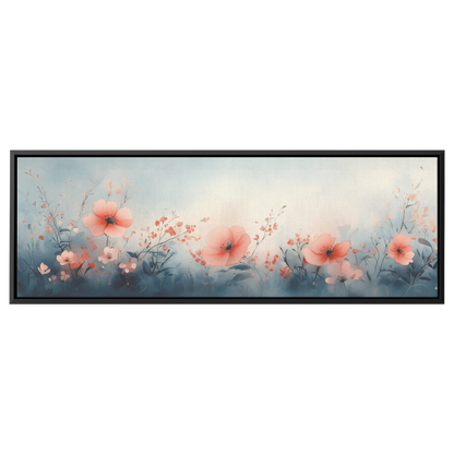 Minimalist Botanical Print Wildflowers Soft Watercolor Washes Muted Tones Ultra High Definition Luminous Highlights Panoramic Framed Canvas Wall Art - Awakening Righteousness