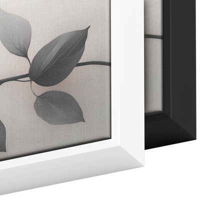 Minimalist Single Stem Floral Artwork Simple Poppy Flower Light Gray Background Ultra High Definition Luminous Linework Panoramic Framed Canvas Wall Art - Awakening Righteousness
