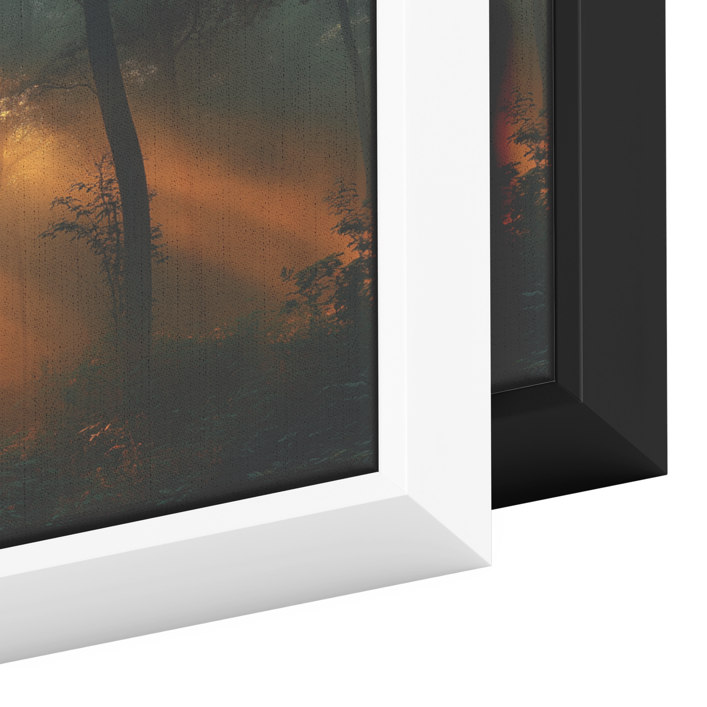 Misty_Forest_Dense_Trees_Golden_Sunlight_Framed_Canvas_H_Panoramic_Color_Options_Mockup.png