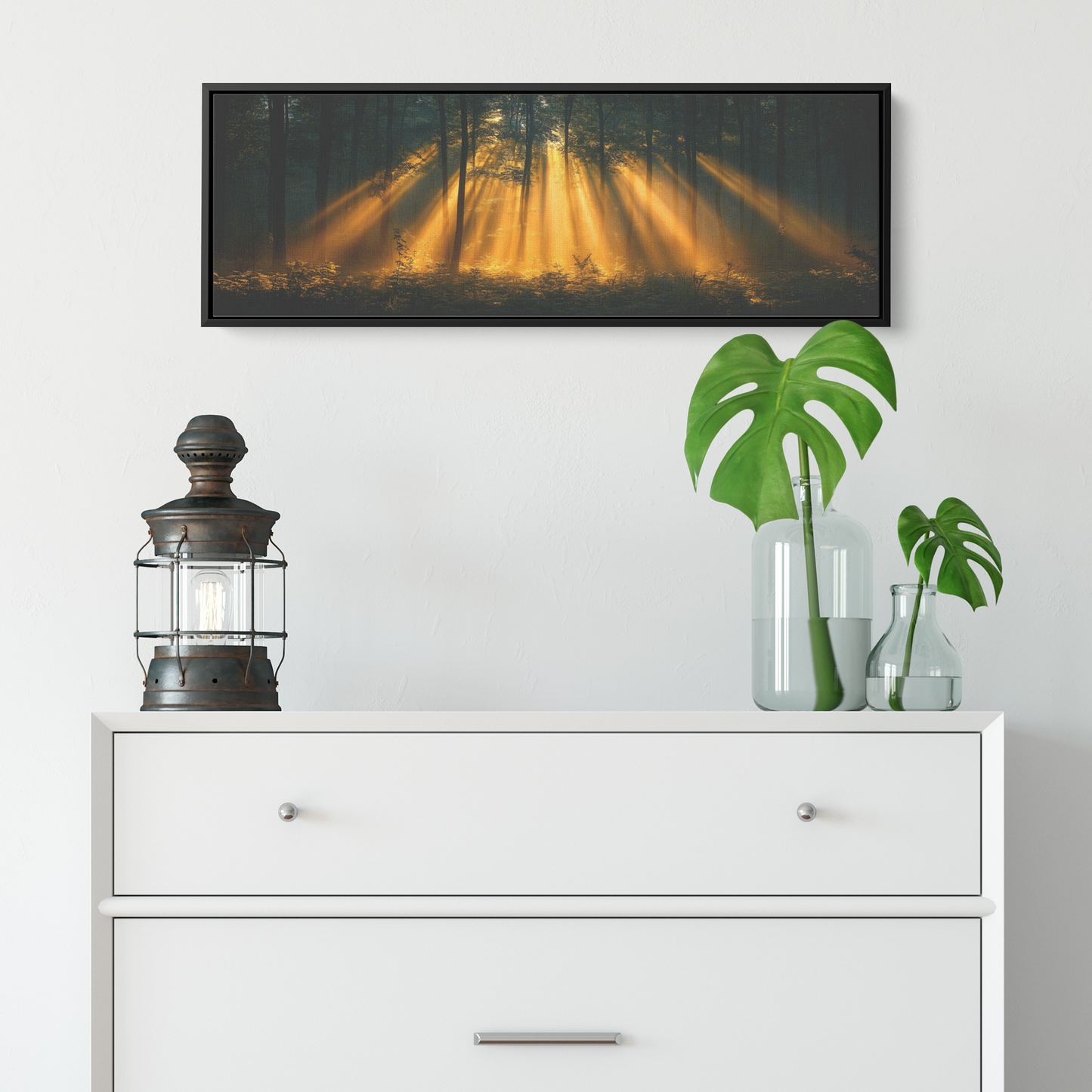 Misty_Forest_Dense_Trees_Golden_Sunlight_Framed_Canvas_H_Panoramic_Small_Lifesty_Mockup.png