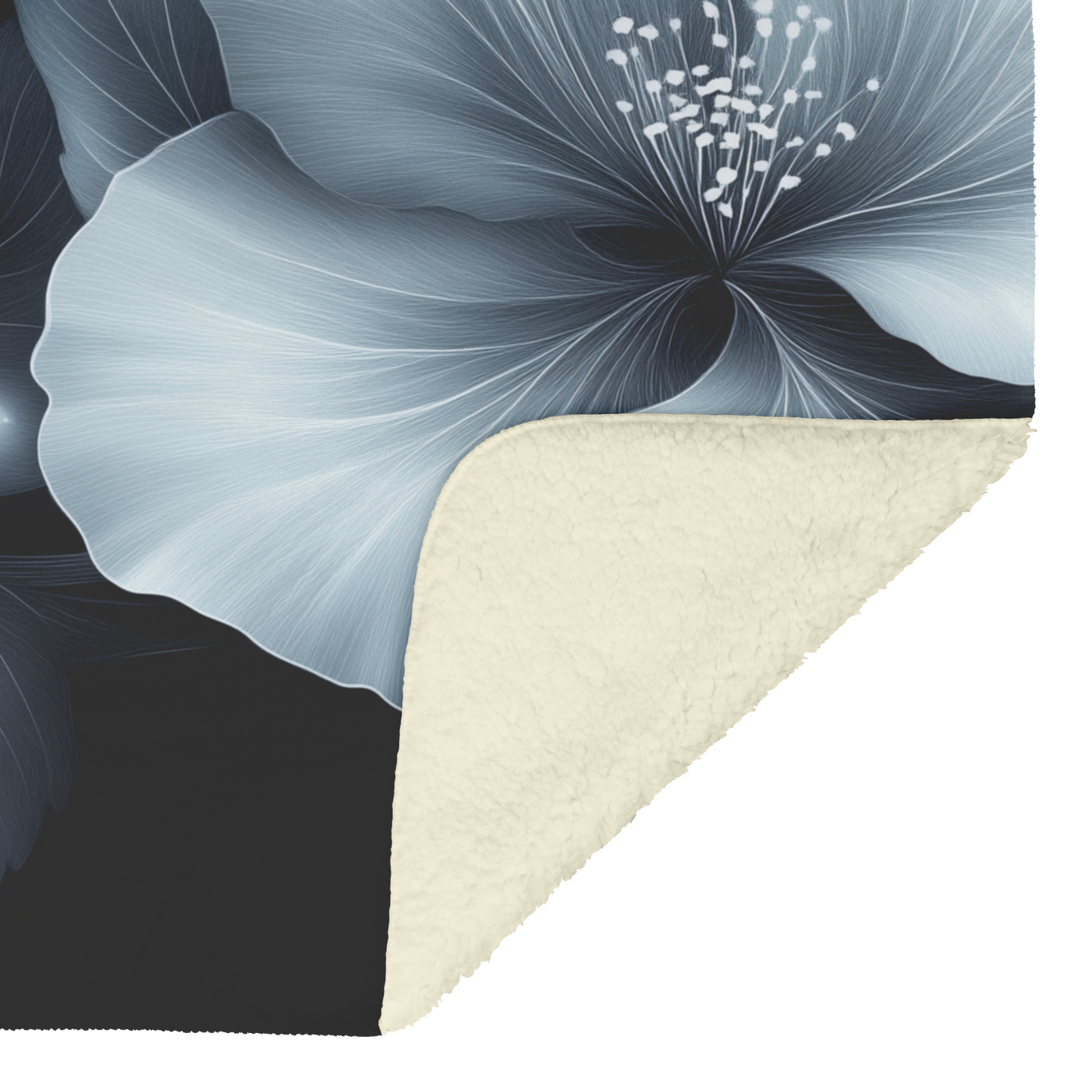 Monochrome_Floral_Line_Art_on_Solid_Blac_H_Blanket_Sherpa_Mockup.png