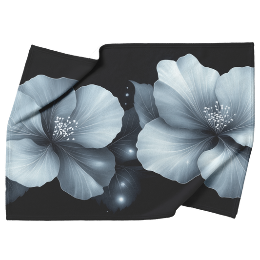 Monochrome_Floral_Line_Art_on_Solid_Blac_H_Blanket_Top_Bottom_Folds_Mockup.png