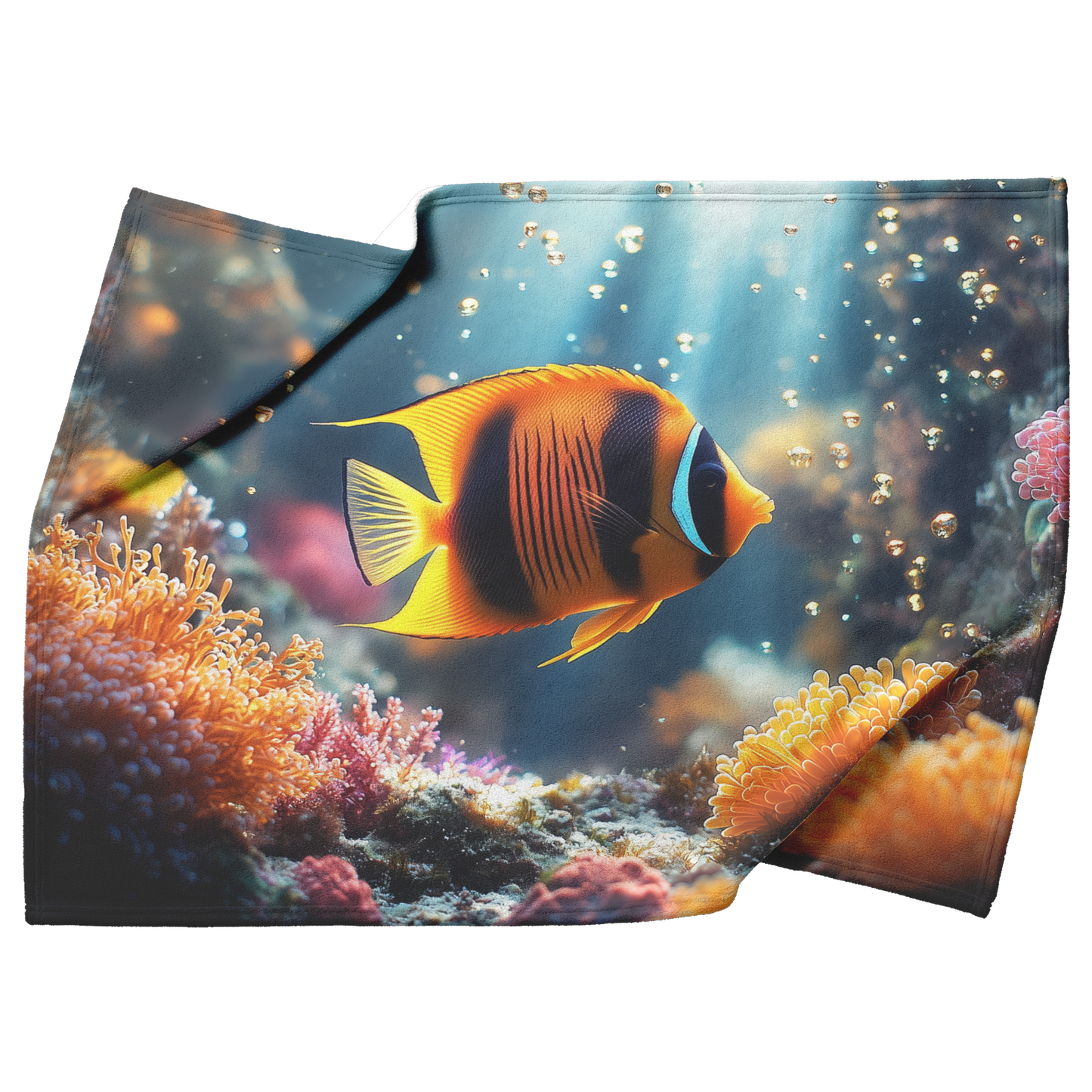 Moorish_Idol_Swimming_Near_Glowing_Sea_G_H_Blanket_Top_Bottom_Folds_Mockup.png