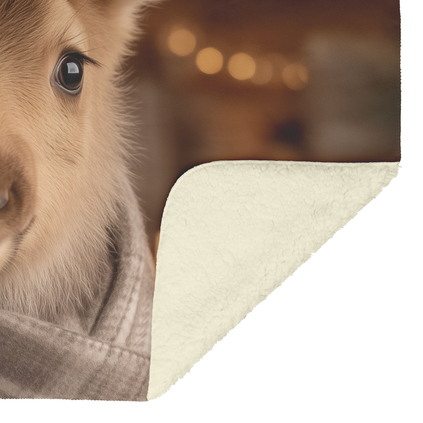 Moose_Calf_Wearing_Flannel_Scarf_In_Cozy_H_Blanket_Sherpa_Mockup.png