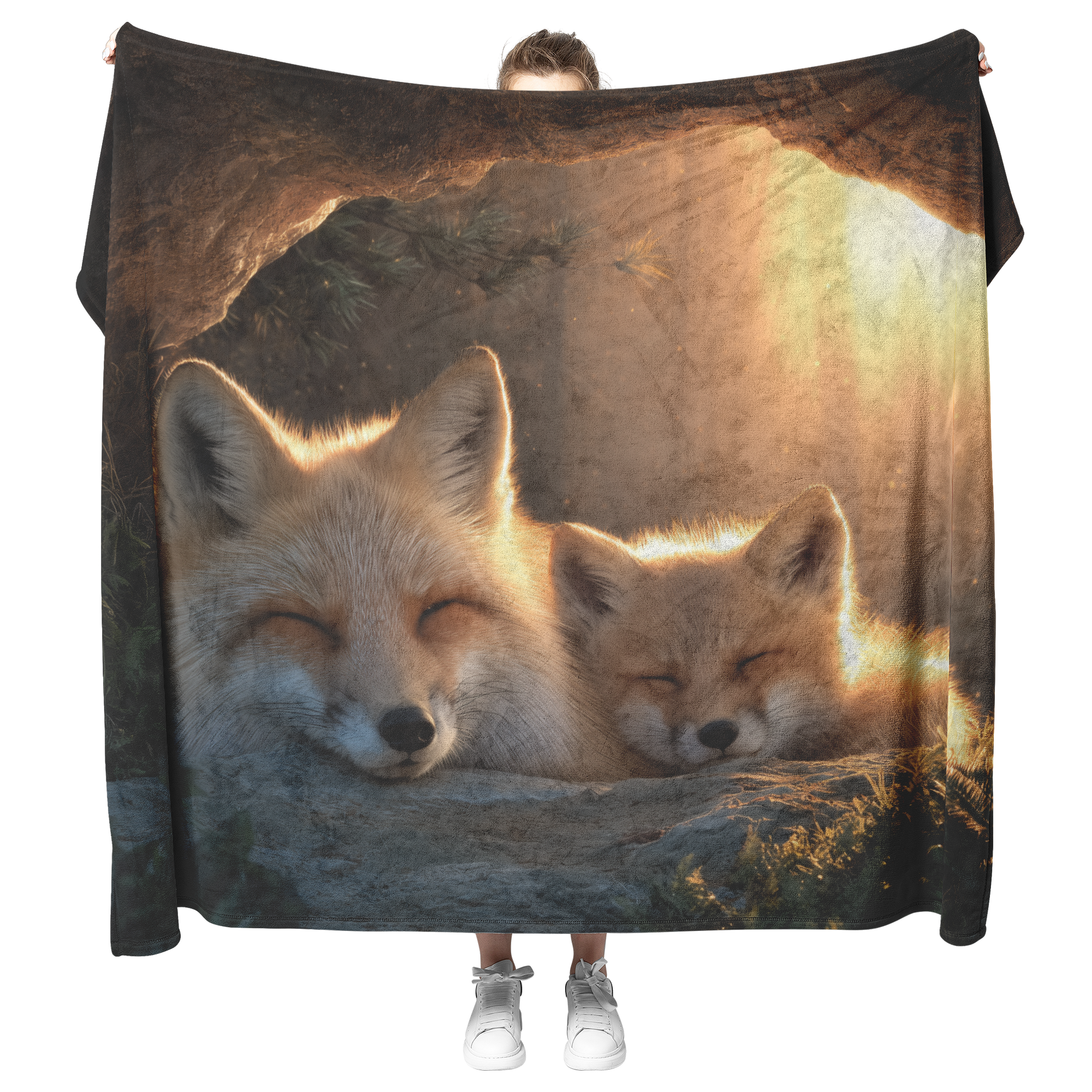 Mother_Fox_And_Cubs_Snuggled_In_Glowing__H_Blanket_Model_Mockup.png