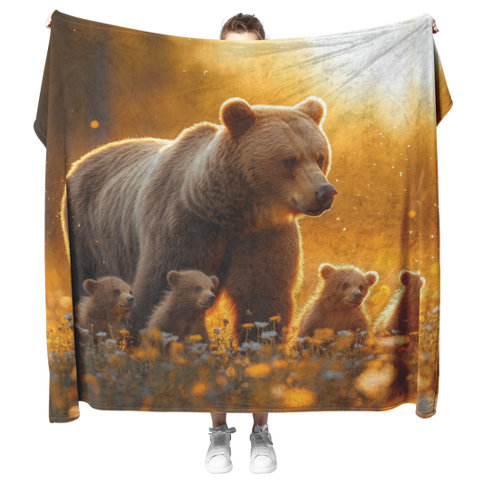 Mother_Grizzly_Bear_and_Cubs_Walking_in__H_Blanket_Model_Mockup.png