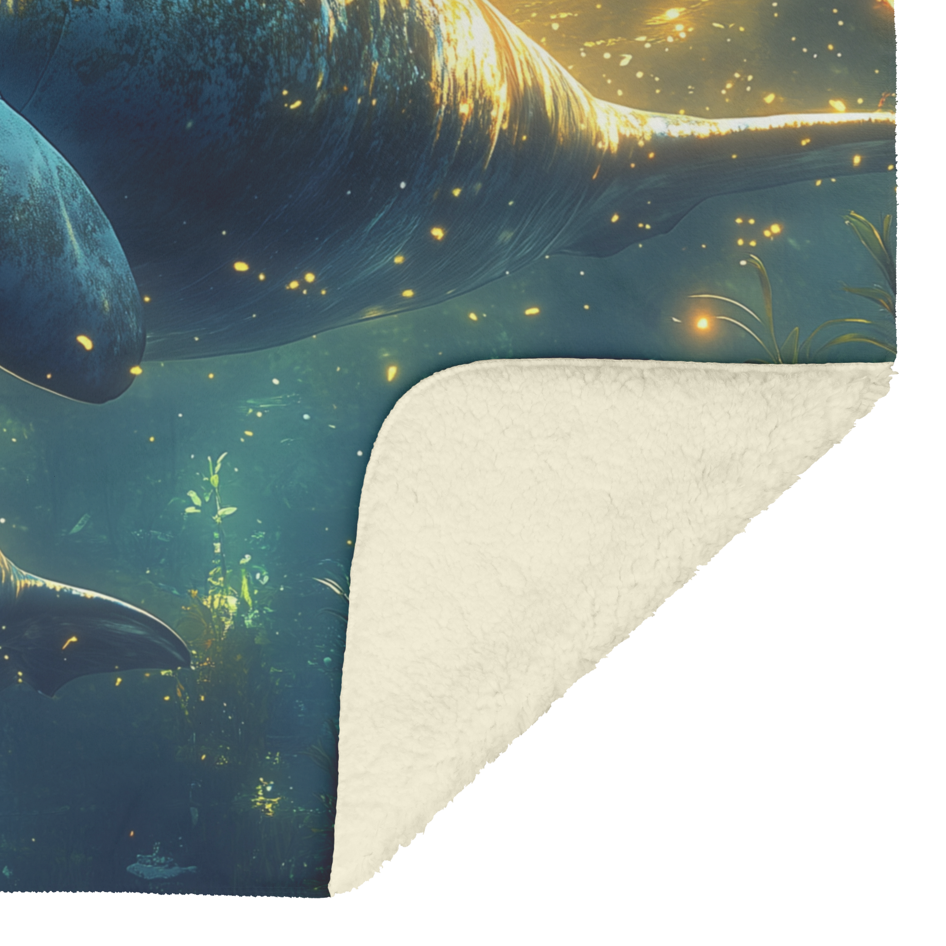 Mother_Manatee_with_Calf_Swimming_in_Glo_H_Blanket_Sherpa_Mockup.png
