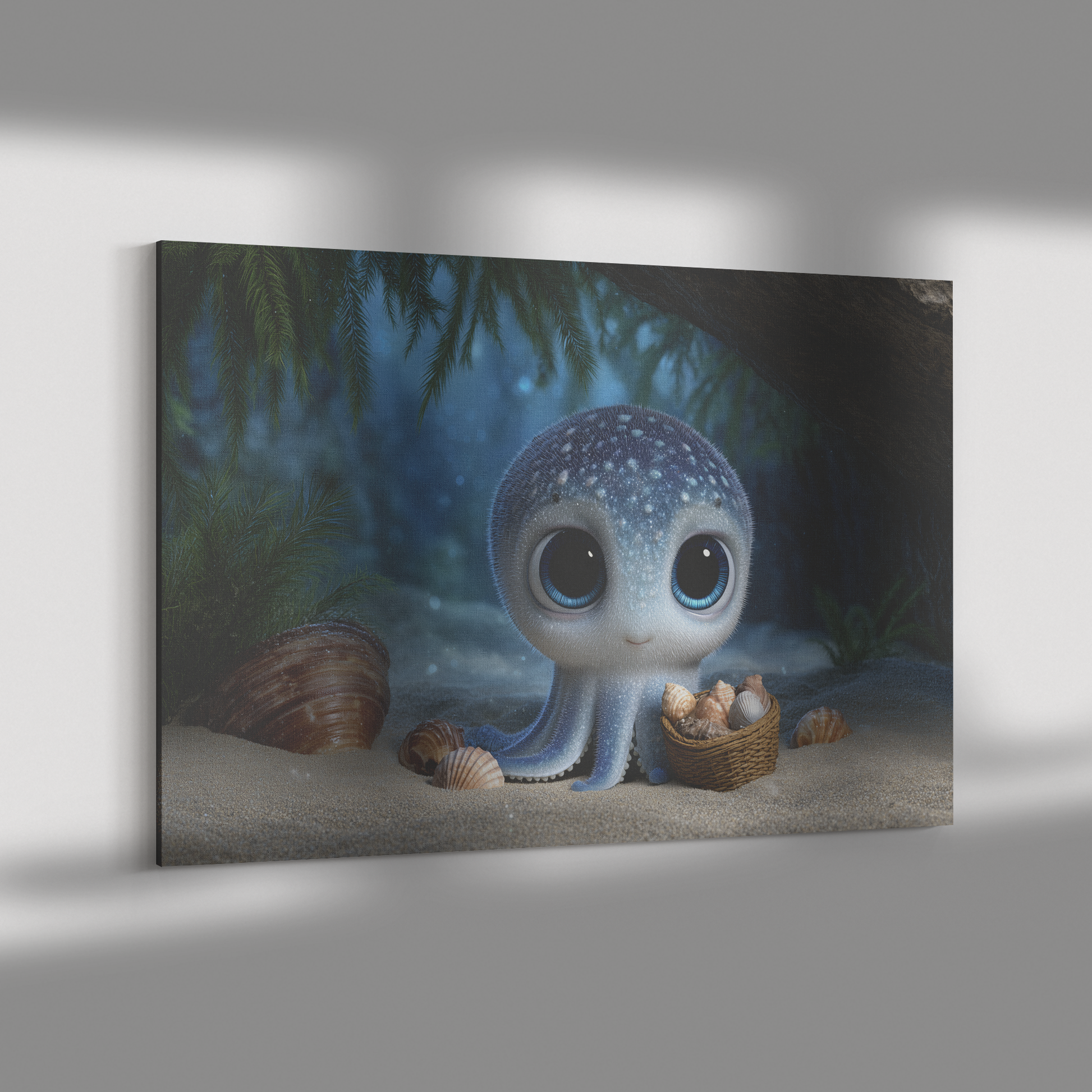 Octopus_with_Blue_Eyes_Holding_Seashells_H_Rectangle_Dramatic_Shadow_Mockup.png_15467011