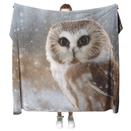 Owl_Perched_Inside_Wooden_Window_Frame_W_H_Blanket_Model_Mockup.png