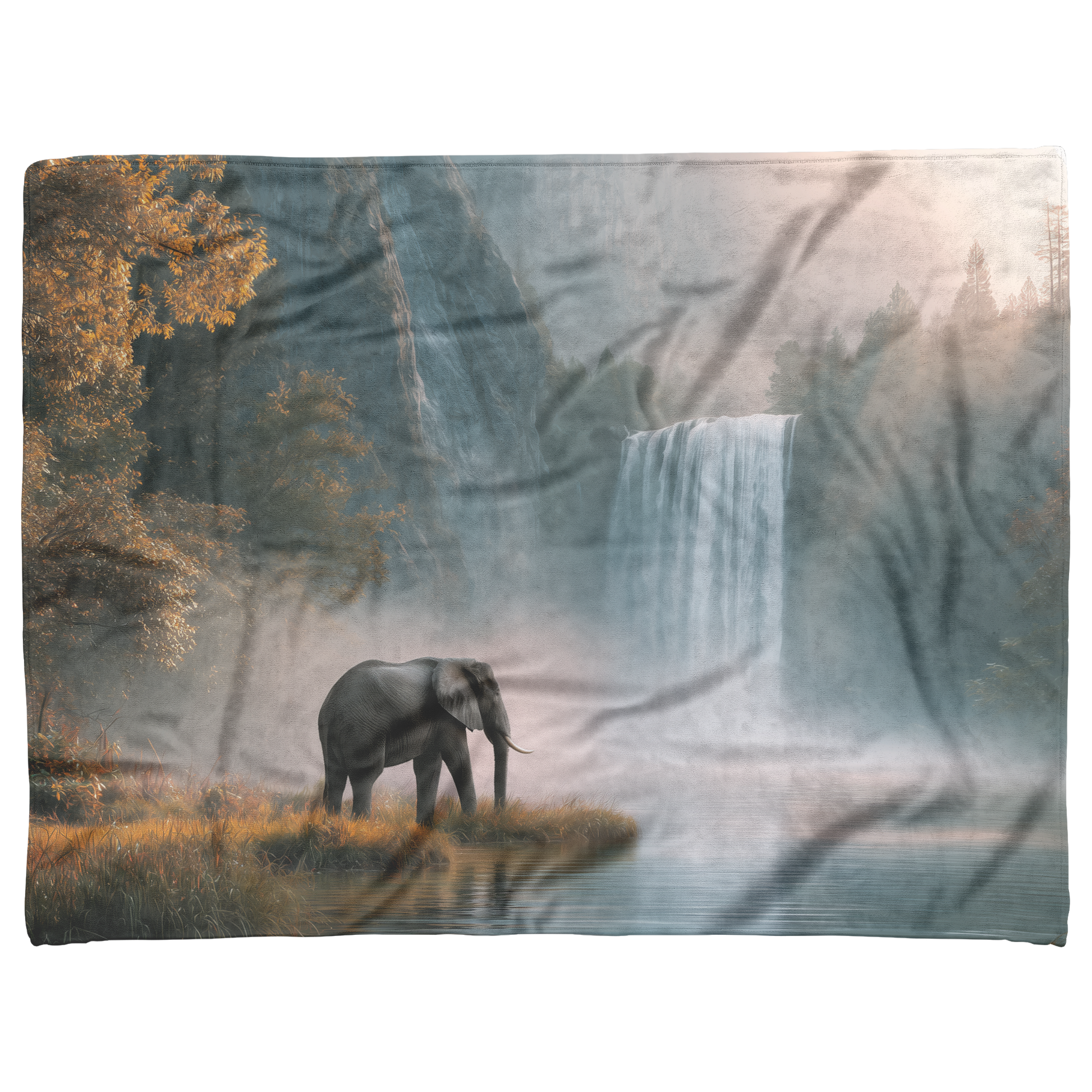 Peaceful_Elephant_Standing_By_Golden_Wat_H_Blanket_AS_Flat_Mockup.png