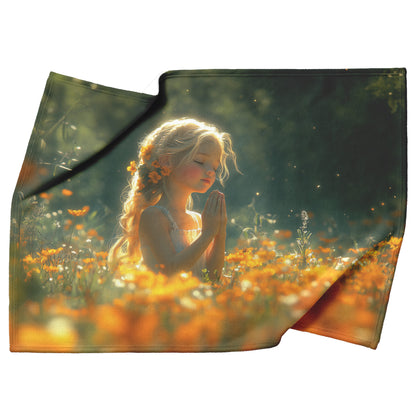 Peaceful Prayer Fleece Sherpa Blanket Wrap Yourself in Hope and Divine Connection - Awakening Righteousness