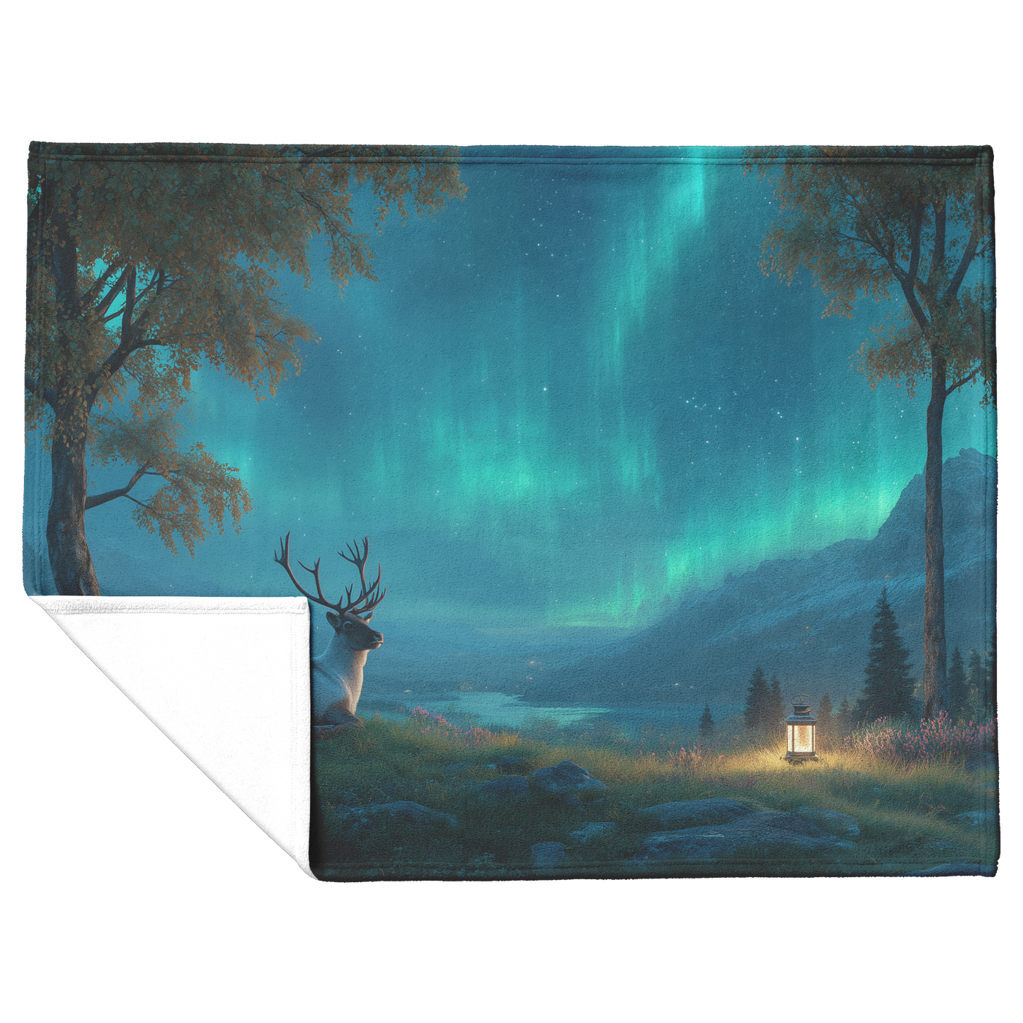 Peaceful_Reindeer_Resting_Under_Northern_H_Blanket_Flat_Fold_Mockup.png
