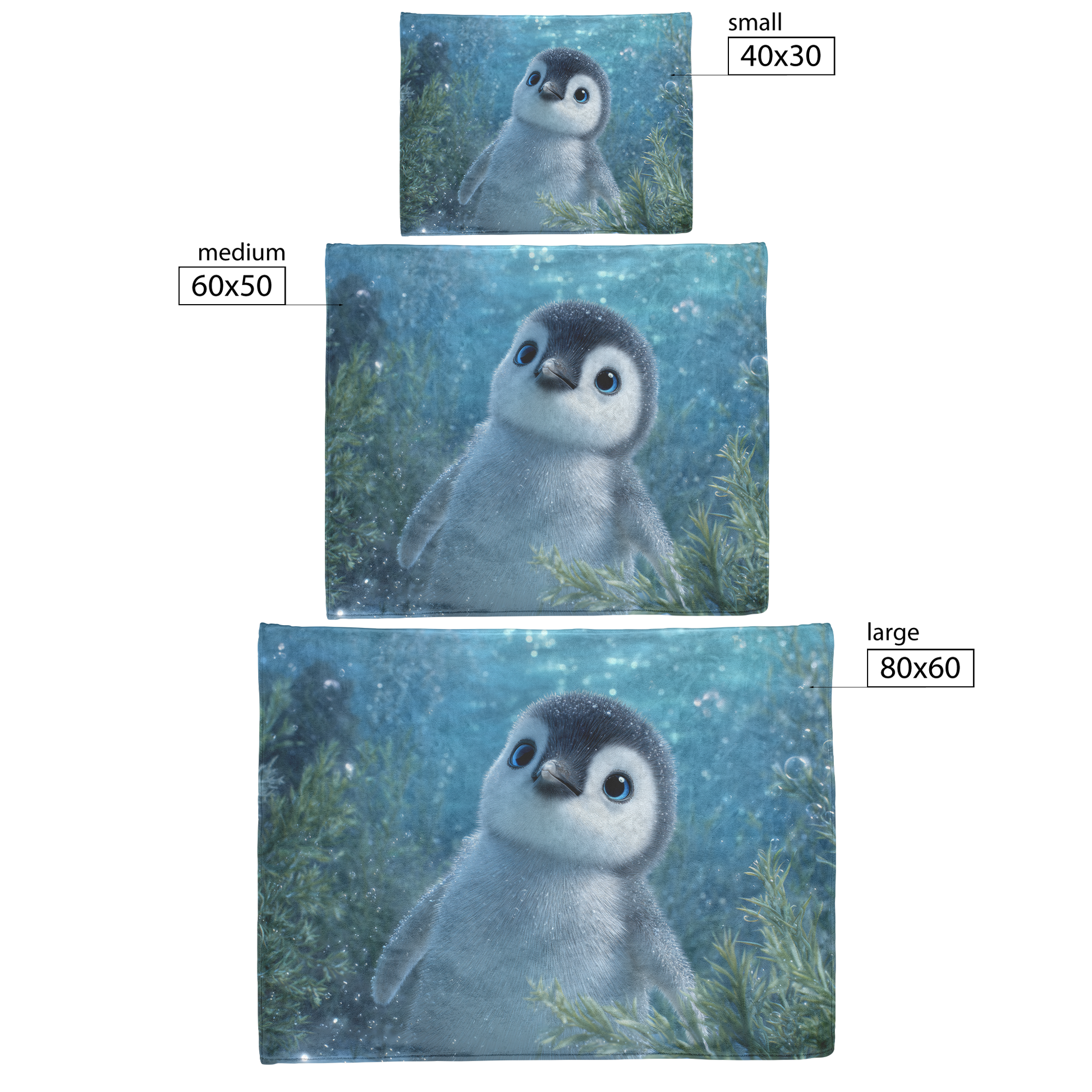 Penguin_Chick_Underwater_Surrounded_By_B_H_Blanket_Size_Options_Mockup.png