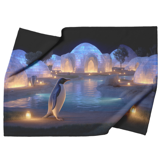 Penguin_Sliding_Past_Enchanted_Igloos_Wi_H_Blanket_Top_Bottom_Folds_Mockup.png