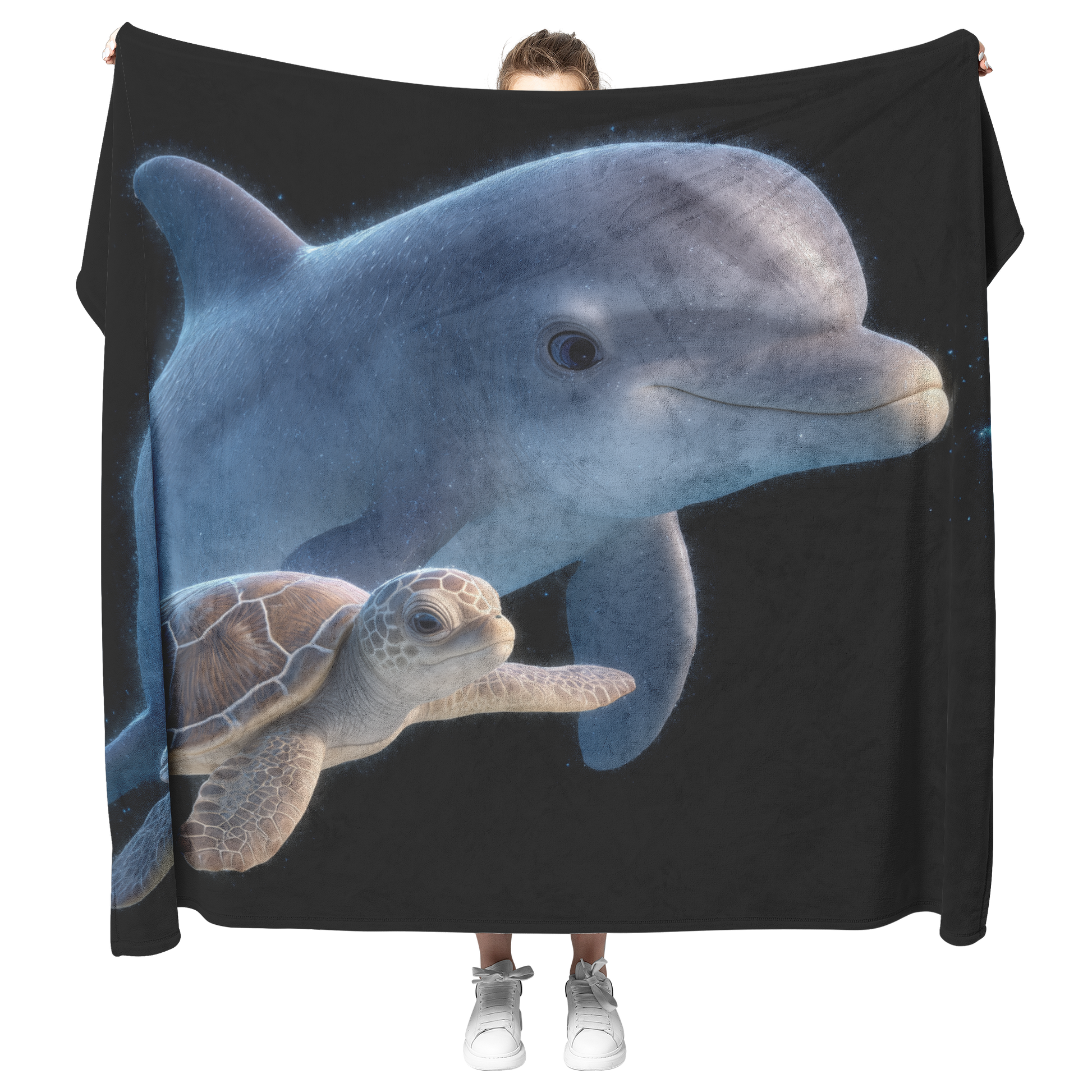 Photorealistic_Baby_Dolphin_And_Sea_Turt_H_Blanket_Model_Mockup.png
