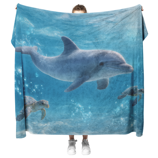 Photorealistic_Baby_Dolphin_And_Sea_Turt_H_Blanket_Model_Mockup.png