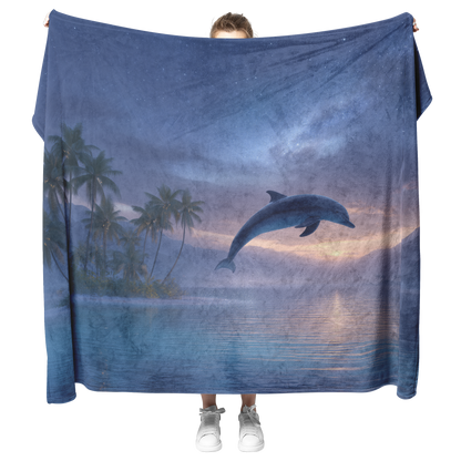 Photorealistic_Baby_Dolphin_Jumping_Out__H_Blanket_Model_Mockup.png