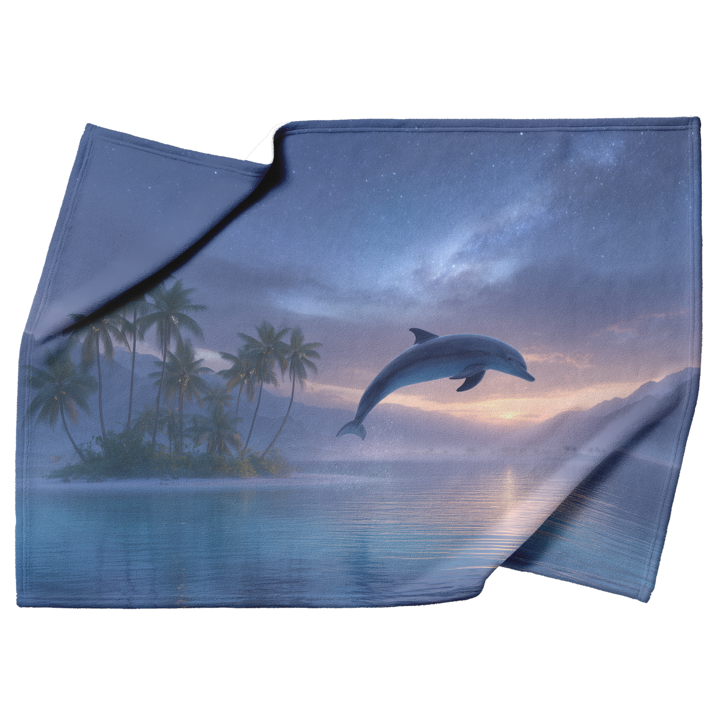 Photorealistic_Baby_Dolphin_Jumping_Out__H_Blanket_Top_Bottom_Folds_Mockup.png