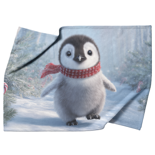 Photorealistic_Baby_Penguin_With_Red_Sca_H_Blanket_Top_Bottom_Folds_Mockup.png