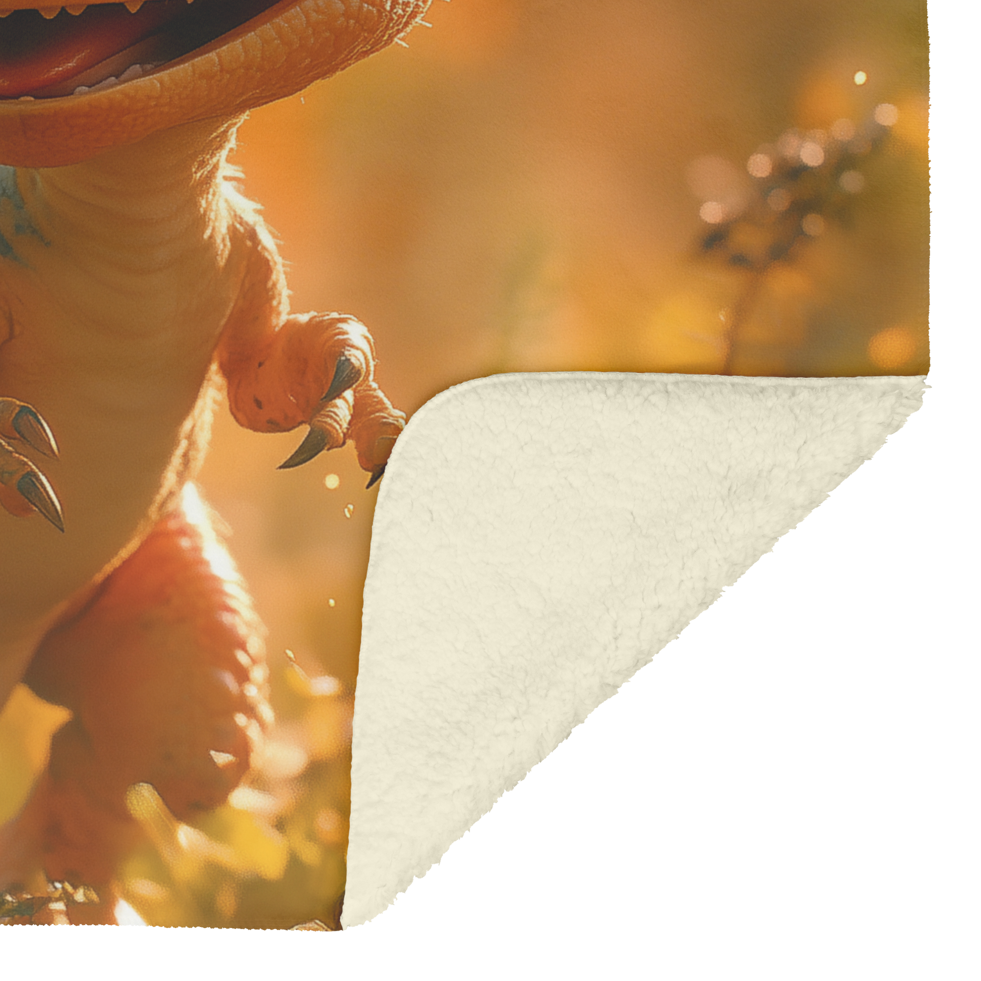 Playful_Baby_Velociraptor_Jumping_Throug_H_Blanket_Sherpa_Mockup.png