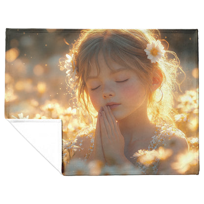 Prayer and Peace Cozy Christian Fleece Sherpa Blanket Wrap Yourself in Faith and Tranquility - Awakening Righteousness