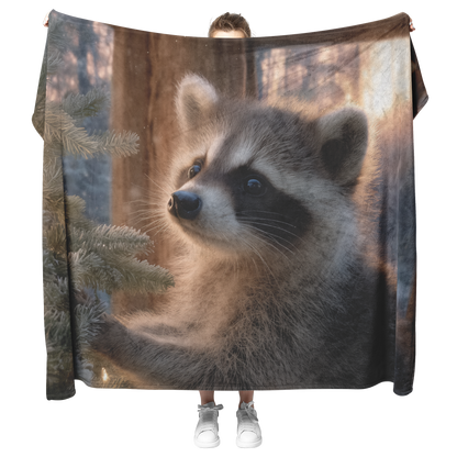 Raccoon_Cub_Decorating_Christmas_Tree_In_H_Blanket_Model_Mockup.png