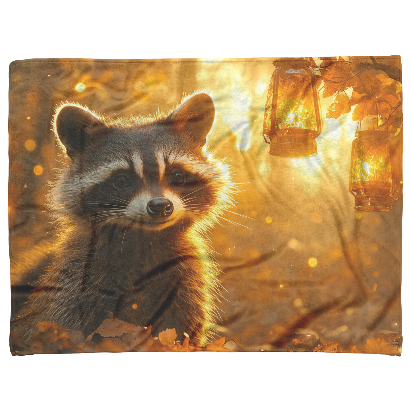Raccoon_Peering_at_Glowing_Lanterns_Hang_H_Blanket_AS_Flat_Mockup.png