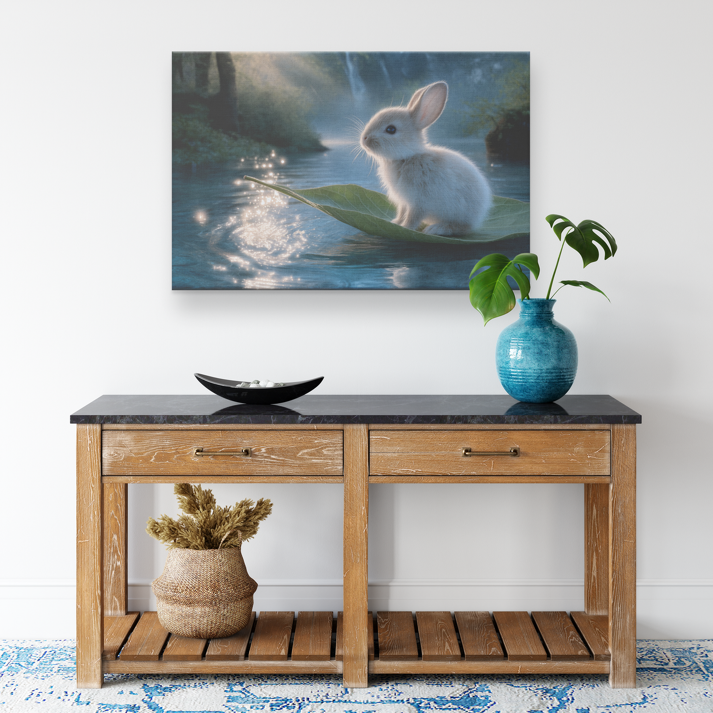 Realistic_Bunny_Riding_Leaf_Boat_on_Spar_H_Rectangle_Smaller_Lifestyle_Mockup.png_15347021