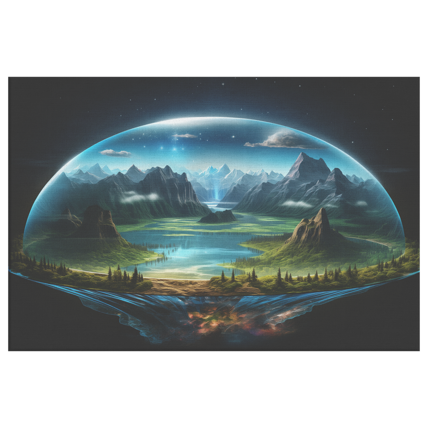Realistic_Flat_Earth_On_Stone_Foundation_H_Rectangle_Main_Mockup.png