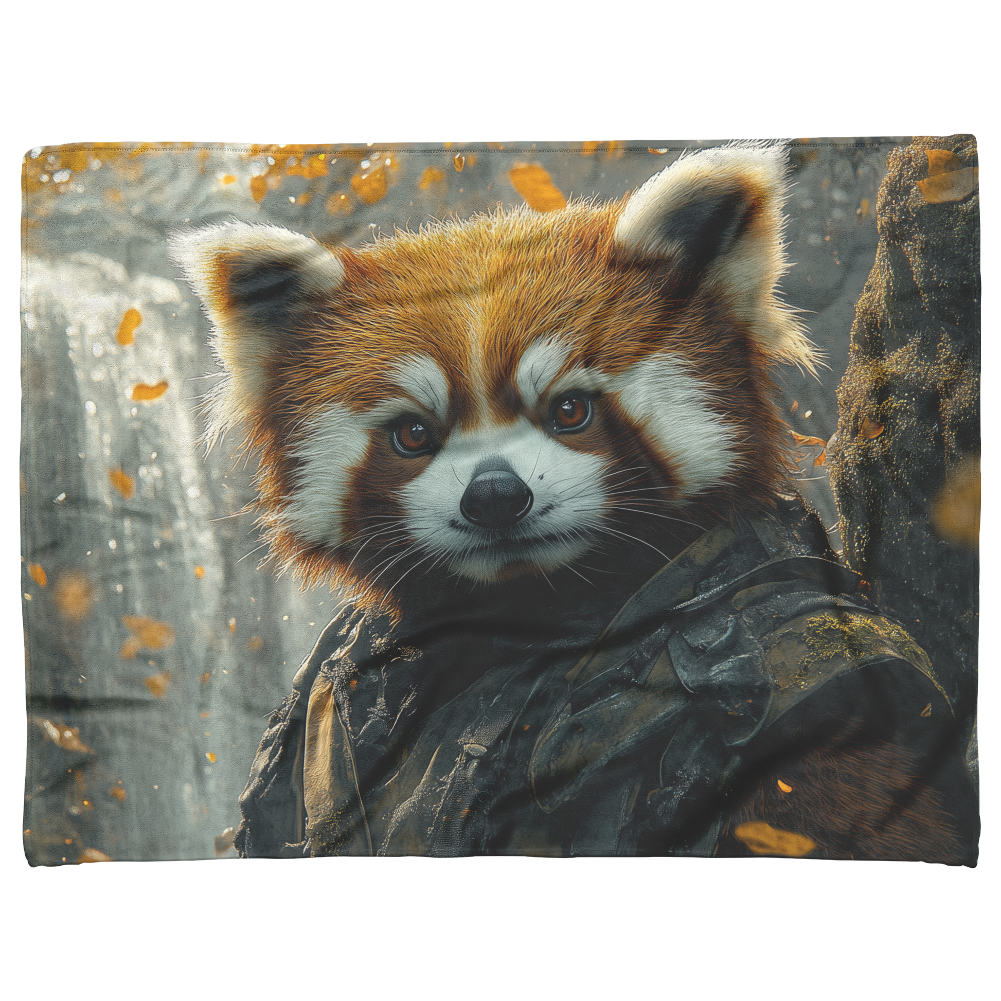 Red_Panda_Standing_Near_a_Glowing_Waterf_H_Blanket_AS_Flat_Mockup.png
