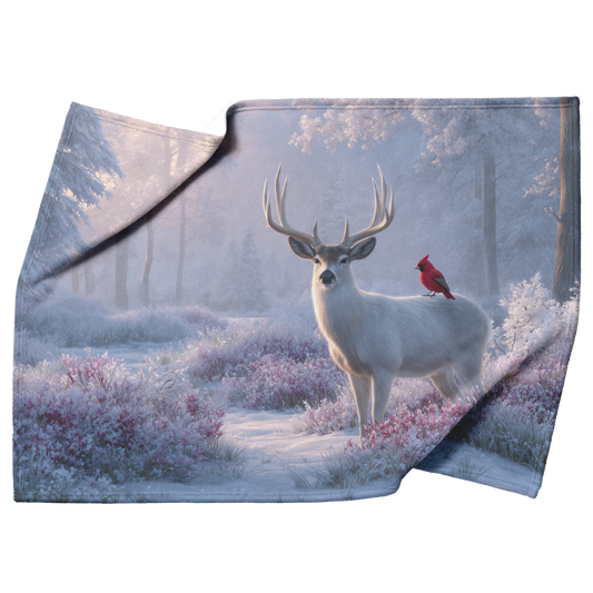 Reindeer_With_Cardinal_Bird_On_Antlers_I_H_Blanket_Top_Bottom_Folds_Mockup.png