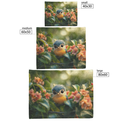 Serene Bird Cozy Fleece and Sherpa Blanket Bringing the Tranquil Beauty of Nature into Your Home - Awakening Righteousness