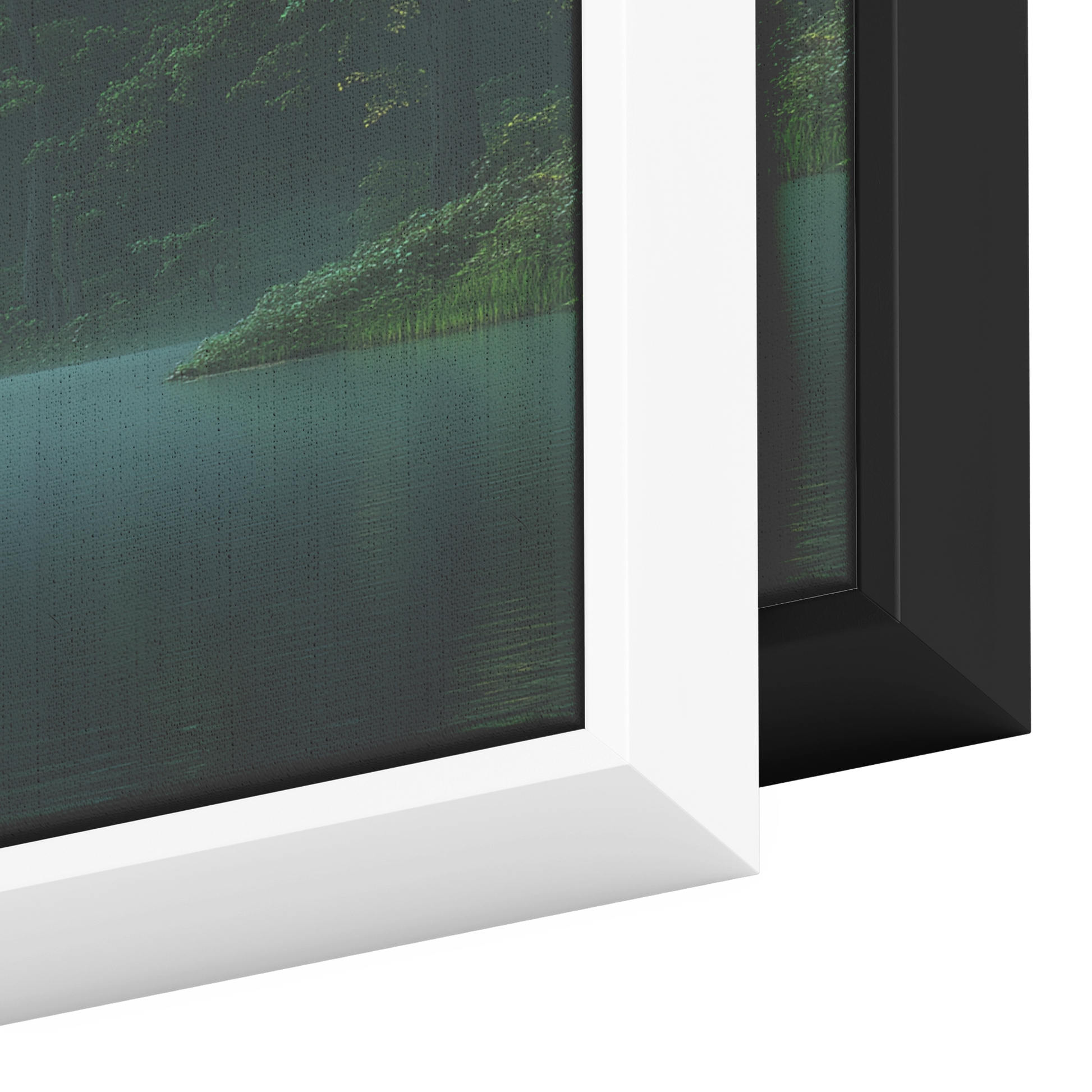 Serene_Forest_Lake_Dense_Trees_Soft_Refl_Framed_Canvas_H_Panoramic_Color_Options_Mockup.png