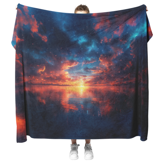 Serene_Night_Sky_With_Shimmering_Golden__H_Blanket_Model_Mockup.png