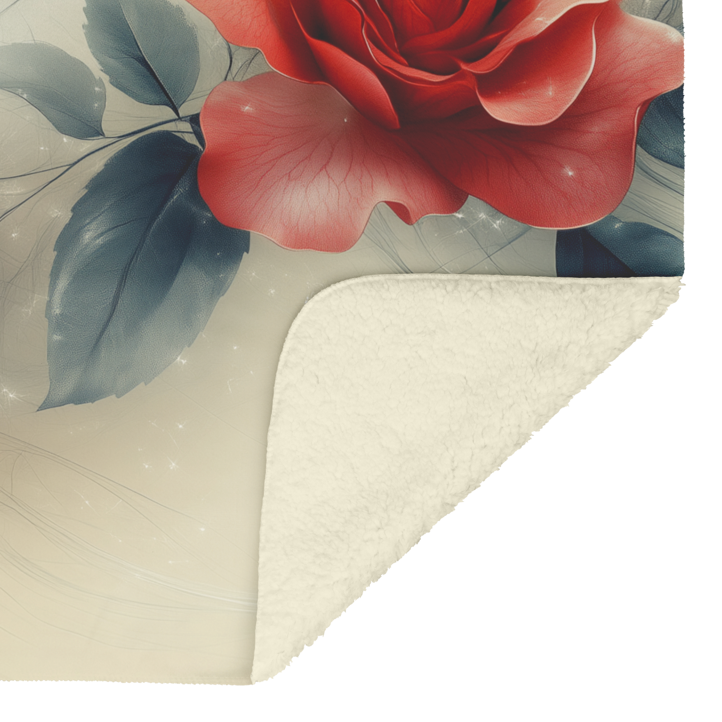 Serene_Rose_Design_With_Shimmering_Crims_H_Blanket_Sherpa_Mockup.png