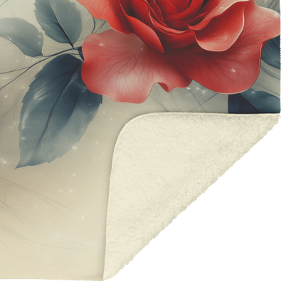 Serene_Rose_Design_With_Shimmering_Crims_H_Blanket_Sherpa_Mockup.png