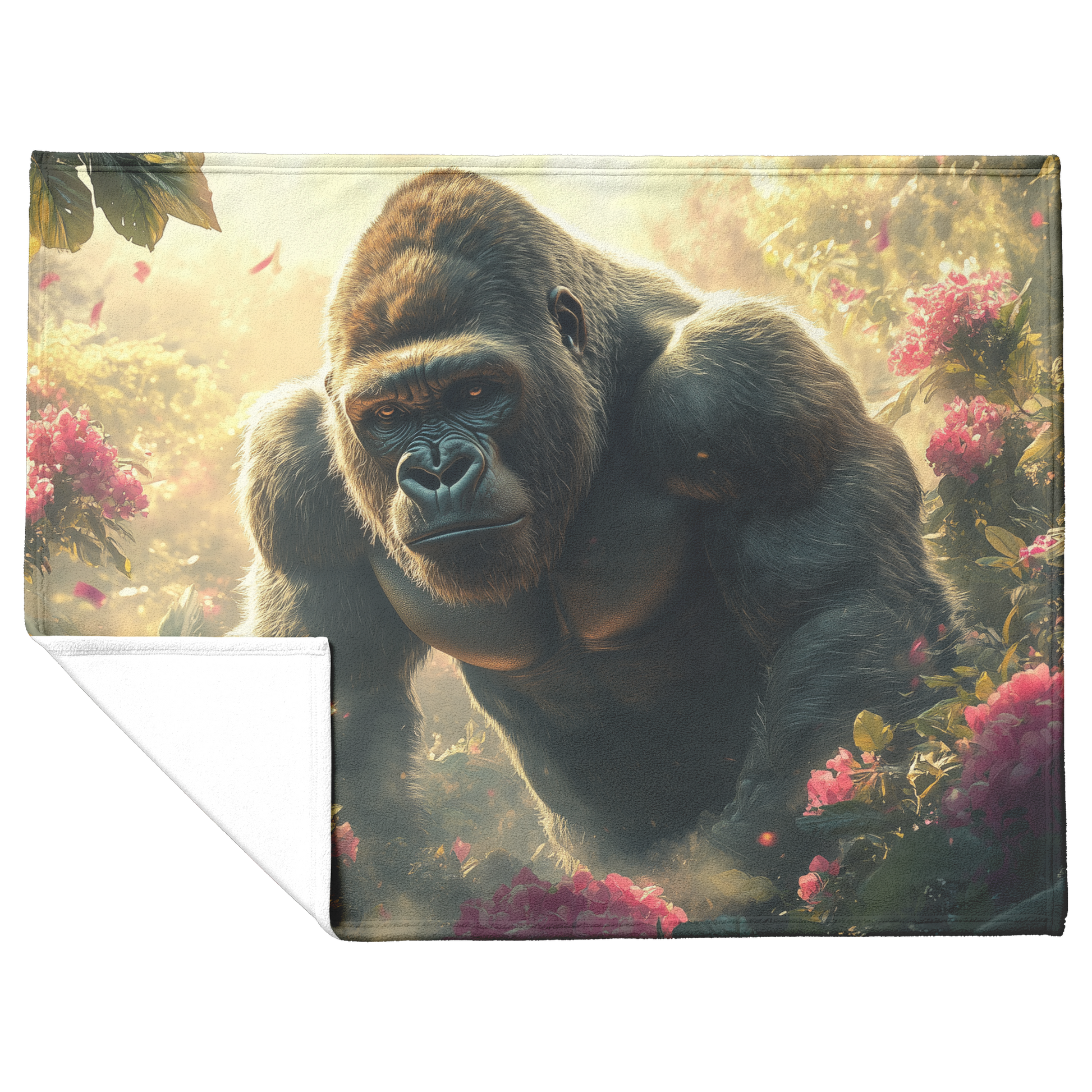 Silverback_Gorilla_Standing_Powerfully_U_H_Blanket_Flat_Fold_Mockup.png