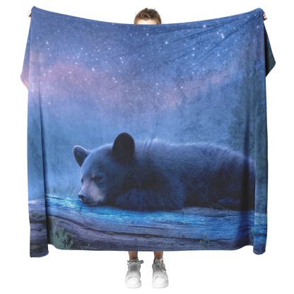 Sleepy_Bear_Cub_Napping_On_Glowing_Log_U_H_Blanket_Model_Mockup.png
