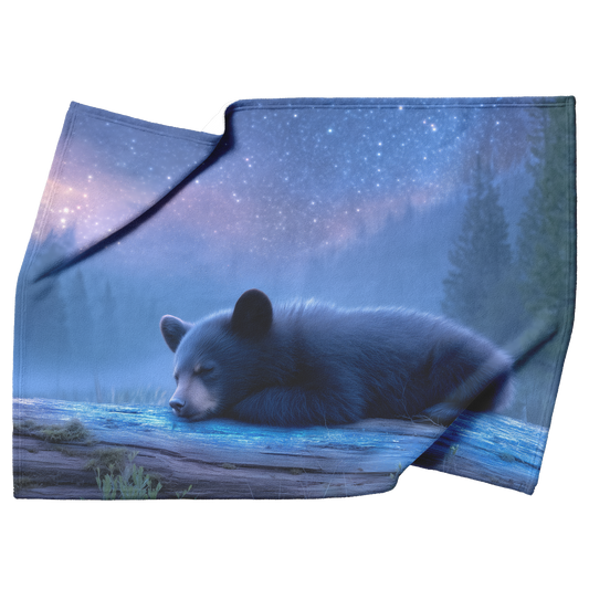 Sleepy_Bear_Cub_Napping_On_Glowing_Log_U_H_Blanket_Top_Bottom_Folds_Mockup.png