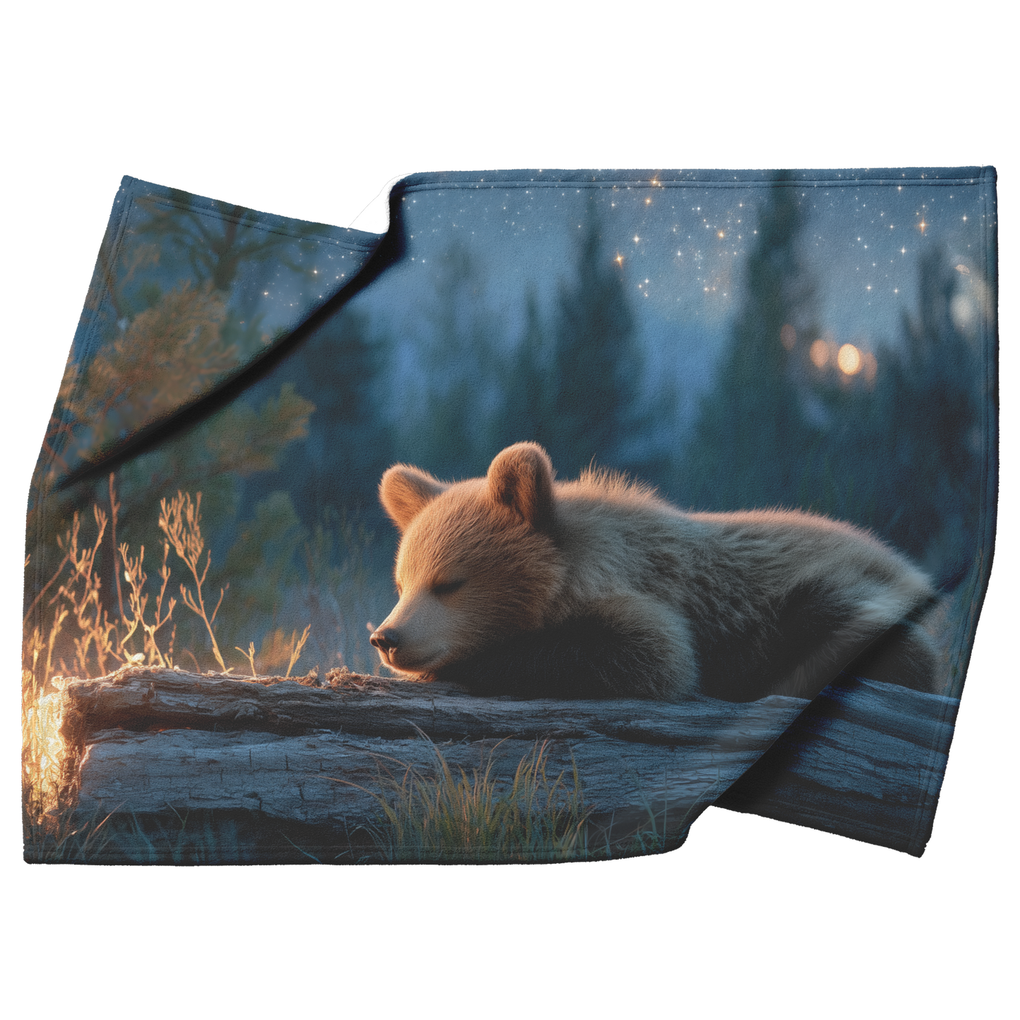 Sleepy_Bear_Cub_Napping_On_Glowing_Log_U_H_Blanket_Top_Bottom_Folds_Mockup.png