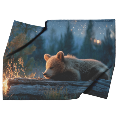 Sleepy_Bear_Cub_Napping_On_Glowing_Log_U_H_Blanket_Top_Bottom_Folds_Mockup.png