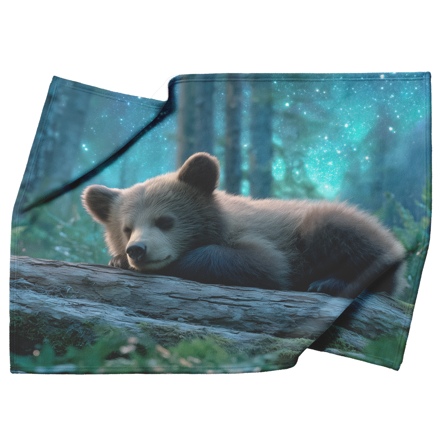 Sleepy_Bear_Cub_Napping_On_Glowing_Log_U_H_Blanket_Top_Bottom_Folds_Mockup.png