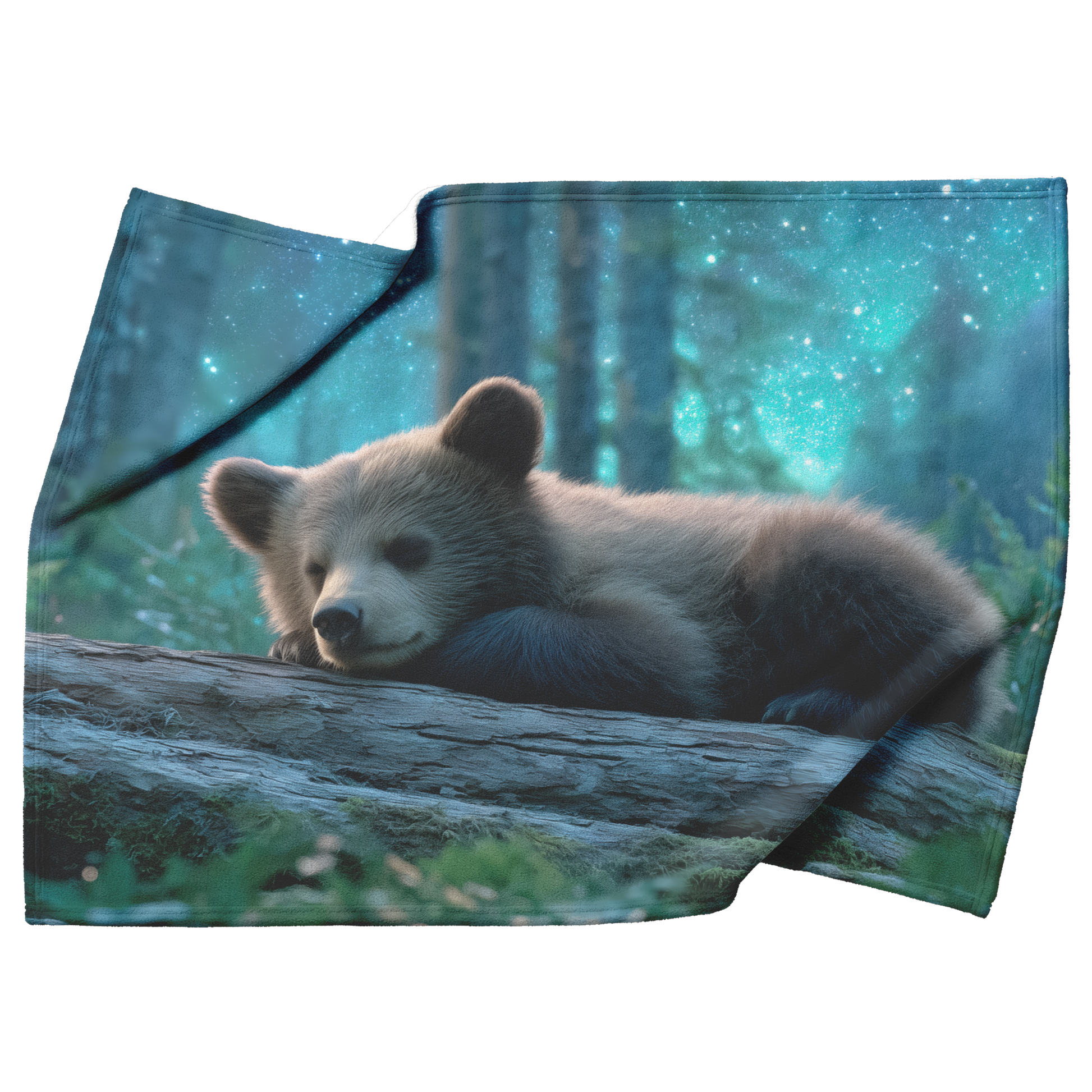 Sleepy_Bear_Cub_Napping_On_Glowing_Log_U_H_Blanket_Top_Bottom_Folds_Mockup.png